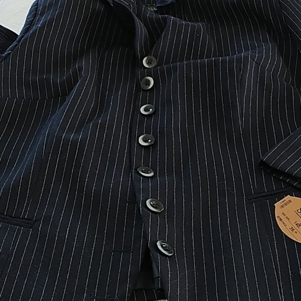 Syms Navy Pinstripe Harve Benard Blazer 26W - Picture 5 of 9